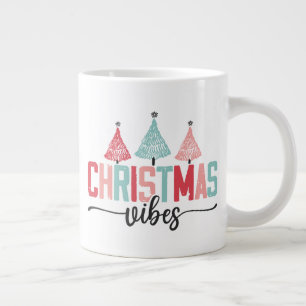 Christmas Vibes - Feestelijke boom ontwerp Grote Koffiekop