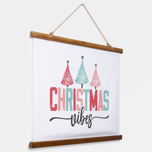 Christmas Vibes - Feestelijke boom ontwerp Hangend Wandkleed (Gebogen)