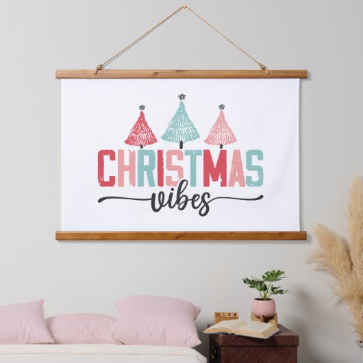 Christmas Vibes - Feestelijke boom ontwerp Hangend Wandkleed (Slaapkamer)