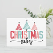 Christmas Vibes - Feestelijke boom ontwerp Kaart (Staand voorkant)
