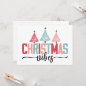 Christmas Vibes - Feestelijke boom ontwerp Kaart (Voorkant / Achterkant in situ)