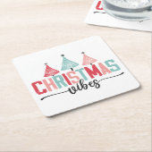 Christmas Vibes - Feestelijke boom ontwerp Kartonnen Onderzetters (Schuin)