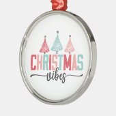 Christmas Vibes - Feestelijke boom ontwerp Metalen Ornament (Links)