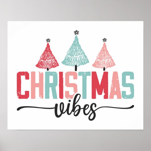 Christmas Vibes - Feestelijke boom ontwerp Poster (Voorkant)