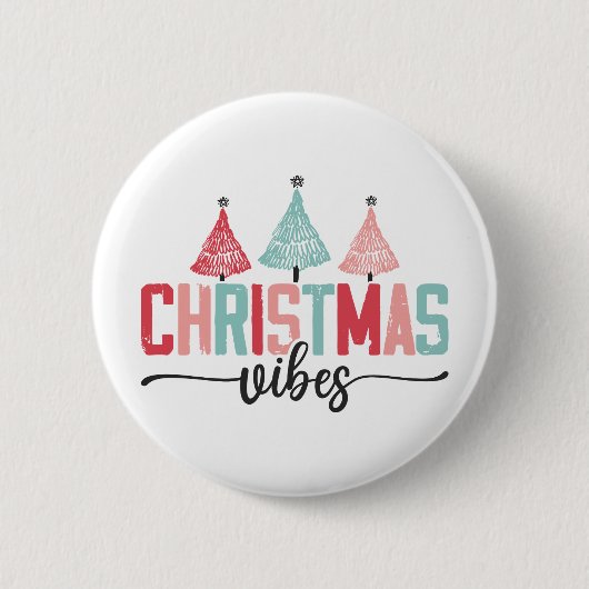 Christmas Vibes - Feestelijke boom ontwerp Ronde Button 5,7 Cm (Voorkant)