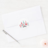 Christmas Vibes - Feestelijke boom ontwerp Ronde Sticker (Envelop)