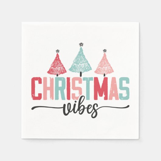 Christmas Vibes - Feestelijke boom ontwerp Servet (Voorkant)