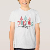 Christmas Vibes - Feestelijke boom ontwerp Tri-Blend Shirt (Voorkant)