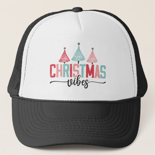 Christmas Vibes - Feestelijke boom ontwerp Trucker Pet (Voorkant)