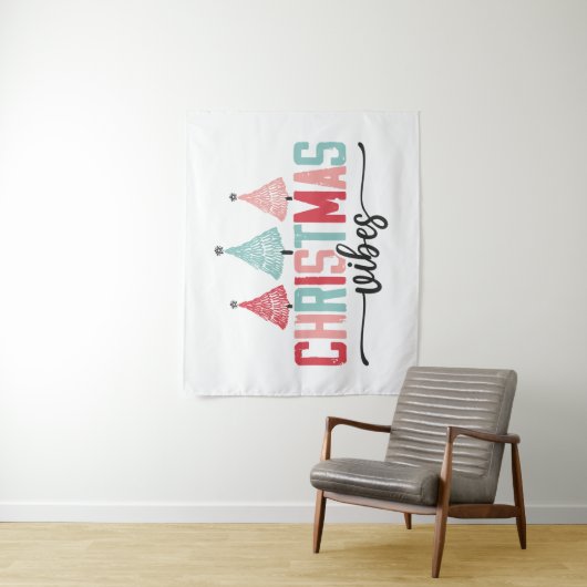 Christmas Vibes - Feestelijke boom ontwerp Wandkleed (In situ)