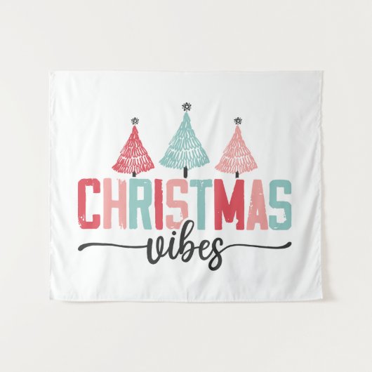 Christmas Vibes - Feestelijke boom ontwerp Wandkleed (Voorkant (horizontaal))
