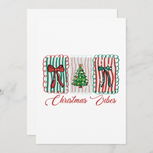 Christmas Vibes Festive Holiday Design Kaart (Voorkant / Achterkant)