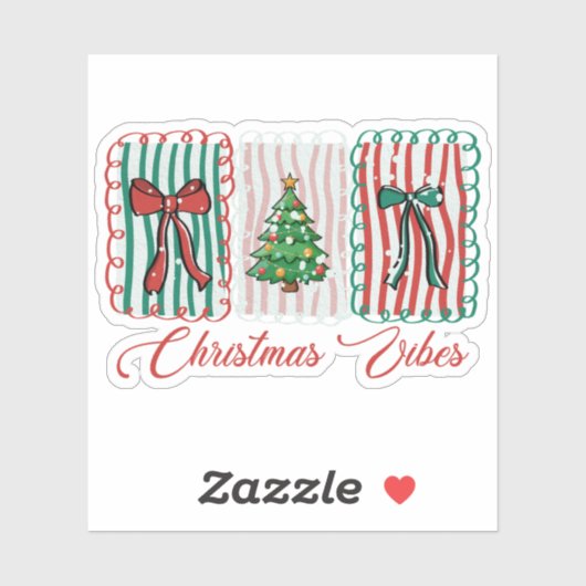 Christmas Vibes Festive Holiday Design Sticker (Vel)