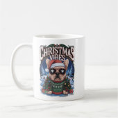 "Christmas Vibes Franse Bulldog Holiday Design" Koffiemok (Links)