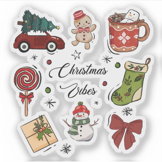 Christmas Vibes Holiday Sticker Pack (Voorkant)