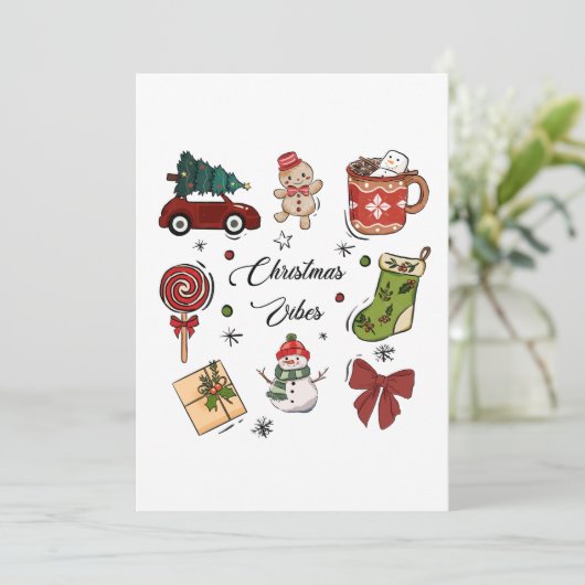 Christmas Vibes Holiday Sticker Pack Kaart (Staand voorkant)