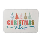 Christmas Vibes - Kleurrijke Vakantiebomen Ontwerp Badmat (Voorkant)