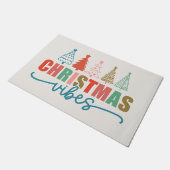 Christmas Vibes - Kleurrijke Vakantiebomen Ontwerp Deurmat (Schuin)
