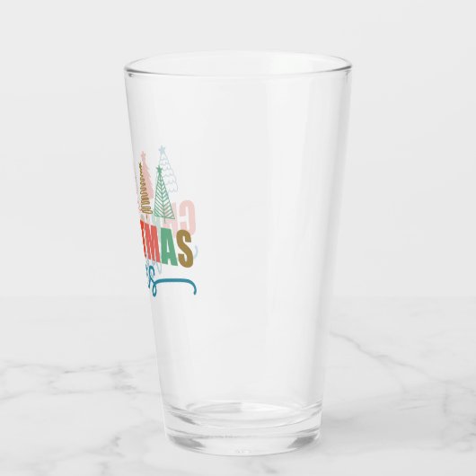 Christmas Vibes - Kleurrijke Vakantiebomen Ontwerp Glas (Links)