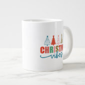 Christmas Vibes - Kleurrijke Vakantiebomen Ontwerp Grote Koffiekop (Voorkant rechts)