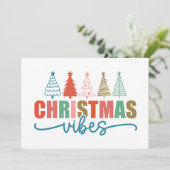 Christmas Vibes - Kleurrijke Vakantiebomen Ontwerp Kaart (Staand voorkant)