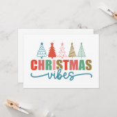 Christmas Vibes - Kleurrijke Vakantiebomen Ontwerp Kaart (Voorkant / Achterkant in situ)