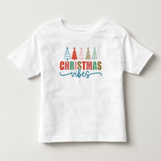 Christmas Vibes - Kleurrijke Vakantiebomen Ontwerp Kinder Shirts (Voorkant)
