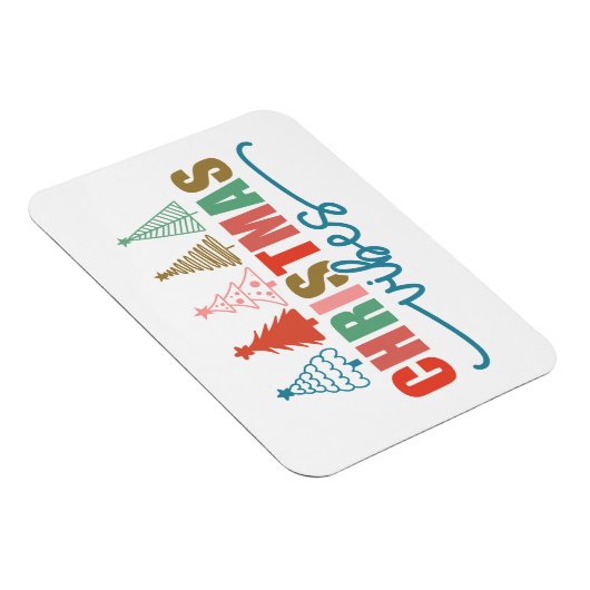 Christmas Vibes - Kleurrijke Vakantiebomen Ontwerp Magneet (Rechterzijde)