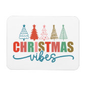Christmas Vibes - Kleurrijke Vakantiebomen Ontwerp Magneet (Horizontaal)