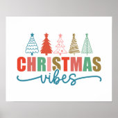 Christmas Vibes - Kleurrijke Vakantiebomen Ontwerp Poster (Voorkant)