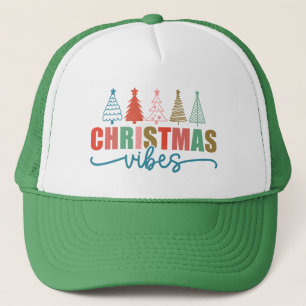 Christmas Vibes - Kleurrijke Vakantiebomen Ontwerp Trucker Pet