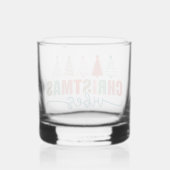 Christmas Vibes - Kleurrijke Vakantiebomen Ontwerp Whisky Glas (Achterkant)