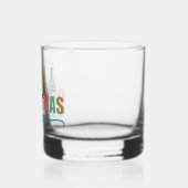 Christmas Vibes - Kleurrijke Vakantiebomen Ontwerp Whisky Glas (Links)