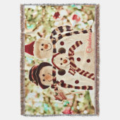 Christmas Vibes Snowman Celebration Deken (Voorkant Verticaal)