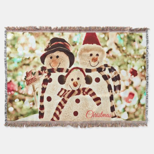 Christmas Vibes Snowman Celebration Deken (Voorkant)