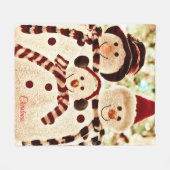 Christmas Vibes Snowman Celebration Fleece Deken (Voorkant (Horizontaal))