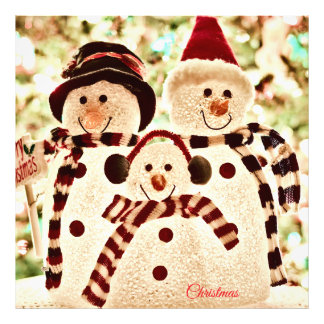 Christmas Vibes Snowman Celebration Foto Afdruk