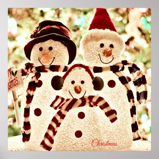 Christmas Vibes Snowman Celebration Poster (Voorkant)