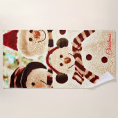 Christmas Vibes Snowman Celebration Strandlaken (Voorkant)