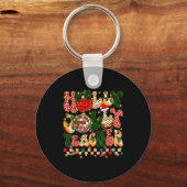 Christmas Vibes Teacher Leopard Snowman Xmas Men W Sleutelhanger (Voorkant)