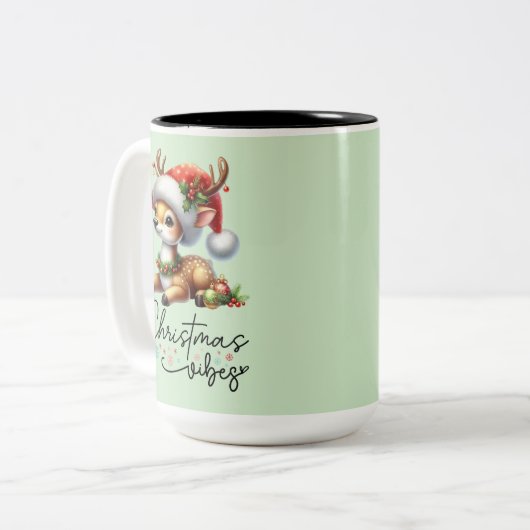Christmas Vibes Two Tone Mok (Voorkant links)