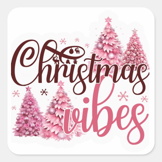 Christmas Vibes Vierkante Sticker (Voorkant)