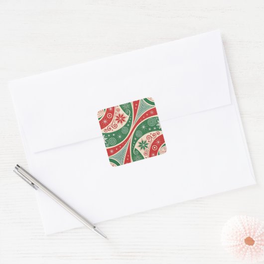 Christmas Vibes Vierkante Sticker (Envelop)
