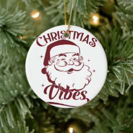 Christmas Vibes Vintage Design Keramisch Ornament