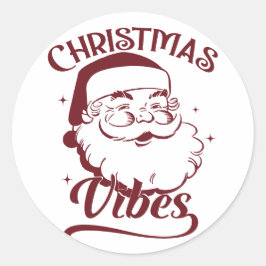 Christmas Vibes Vintage Design Ronde Sticker