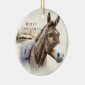 Christmas Vibes - Waterverf Ezel en Ermine - Keramisch Ornament (Rechts)
