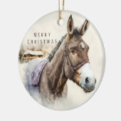 Christmas Vibes - Waterverf Ezel en Ermine - Keramisch Ornament (Links)