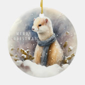 Christmas Vibes - Waterverf Ezel en Ermine - Keramisch Ornament (Achterkant)