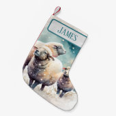 Christmas Vibes Waterverf Sheep - Kleine Kerstsok (Voorkant (Hangend))