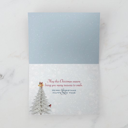 Christmas Victorian House With Year Kaart (Binnen)